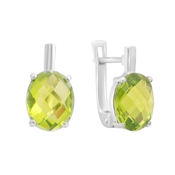 Серебряные серьги с хризолітом