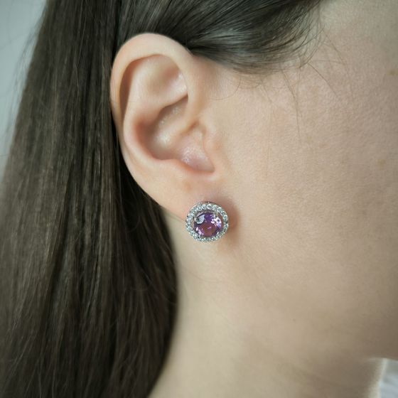 Серебряные серьги с аметистом 4.166ct