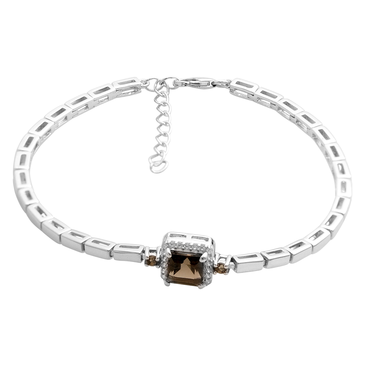 Серебряный браслет с раухтопазом (дымчатым кварцем) 1.38ct