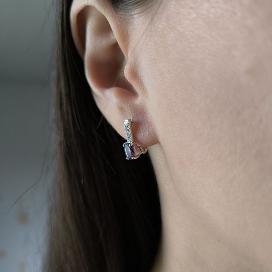 Серебряные серьги с аметистом 0.838ct