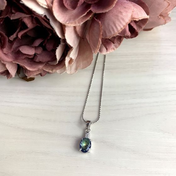 Серебряная подвеска с мистик топазом 1.936ct