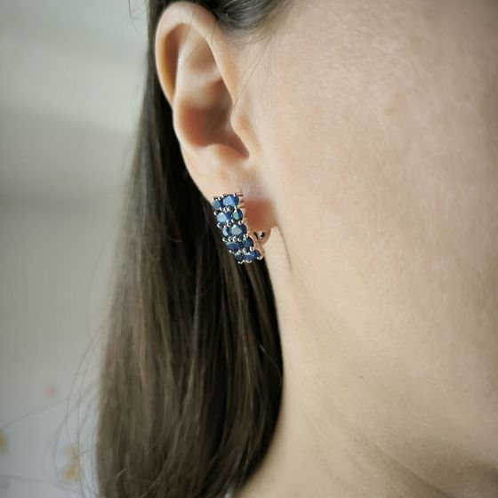 Серебряные серьги с сапфиром 4.68ct