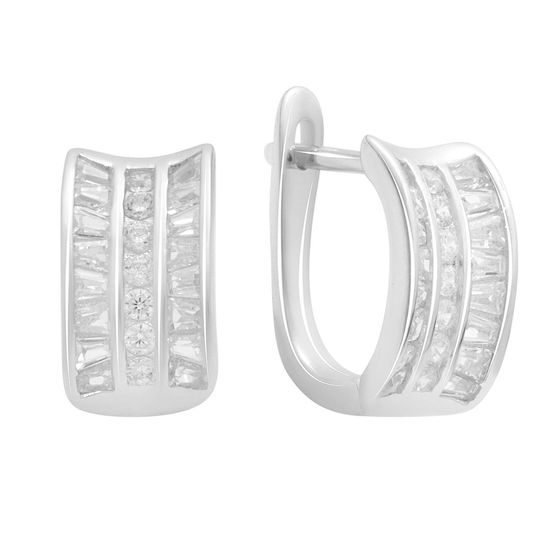 Серебряные серьги с фианитами