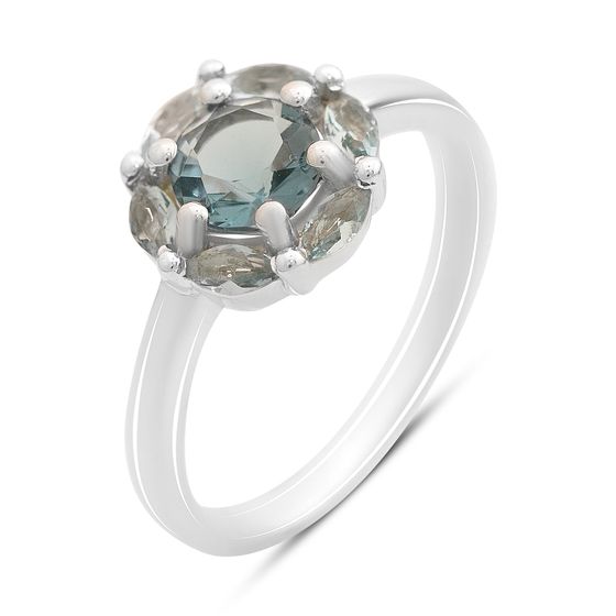 Серебряное кольцо с топазом Лондон Блю