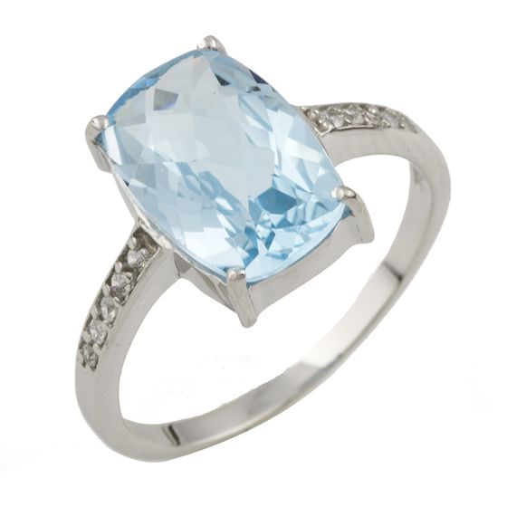 Серебряное кольцо с топазом 4.375ct