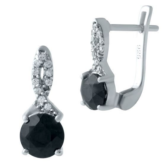 Серебряные серьги с сапфиром 2.555ct