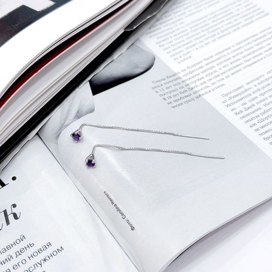 Серебряные серьги с аметистом 0.482ct