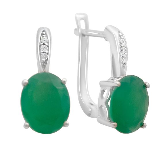 Серебряные серьги с агатом 4.932ct