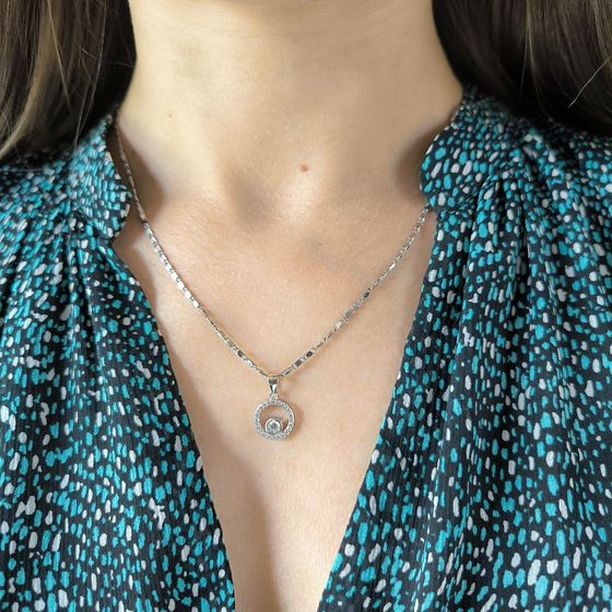 Серебряная подвеска с фианитами