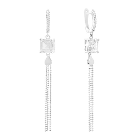 Серебряные серьги с фианитами