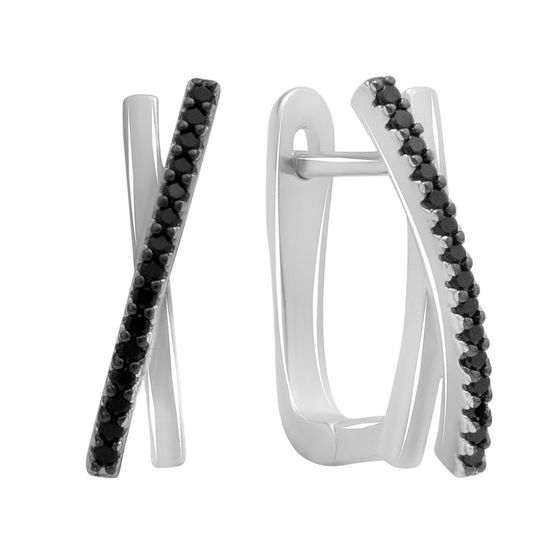 Серебряные серьги с фианитами