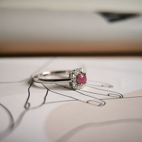 Серебряное кольцо с рубином 0.533ct