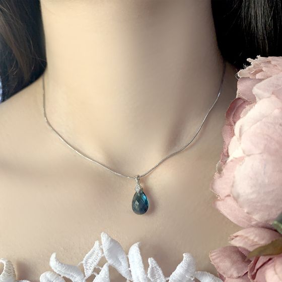 Серебряная подвеска с топазом Лондон Блю 4.555ct