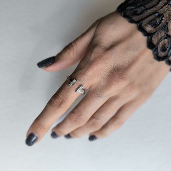 Серебряное кольцо с фианитами