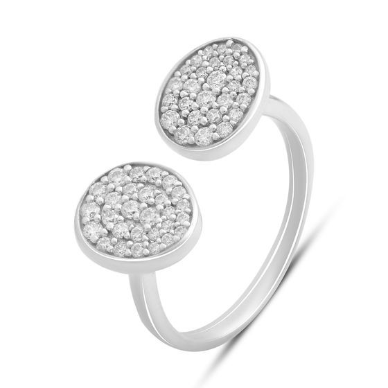 Серебряное кольцо с фианитами 0.55ct