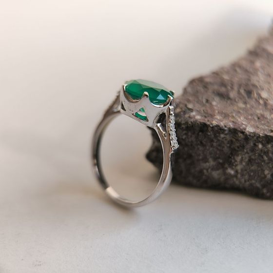 Серебряное кольцо с агатом 3.664ct