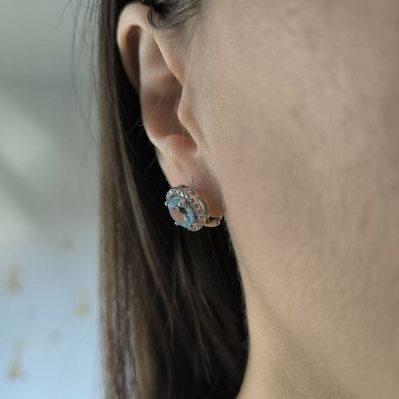 Серебряные серьги с топазом 5.441ct