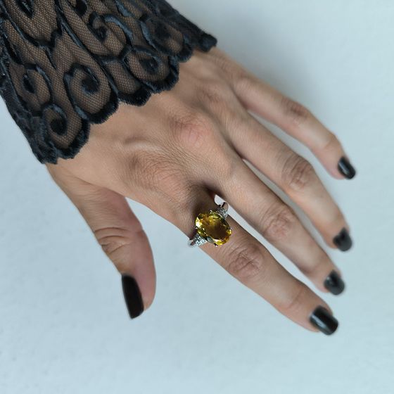 Серебряное кольцо с цитрином nano 5.065ct