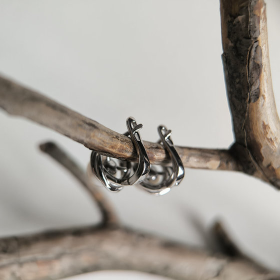 Серебряные серьги с жемчугом