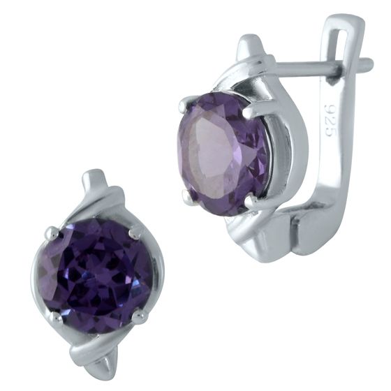 Серебряные серьги с александритом 4.213ct