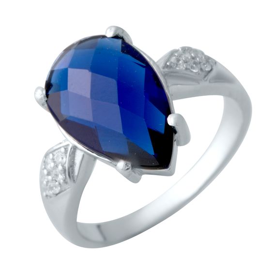 Серебряное кольцо с сапфиром nano 4.06ct