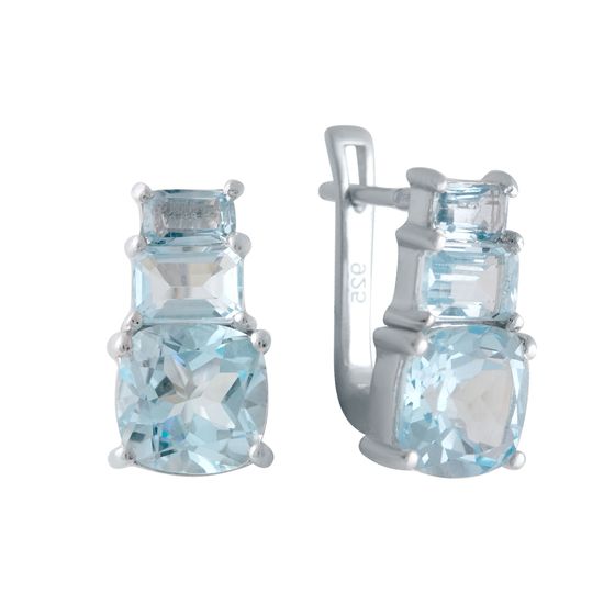 Серебряные серьги с топазом