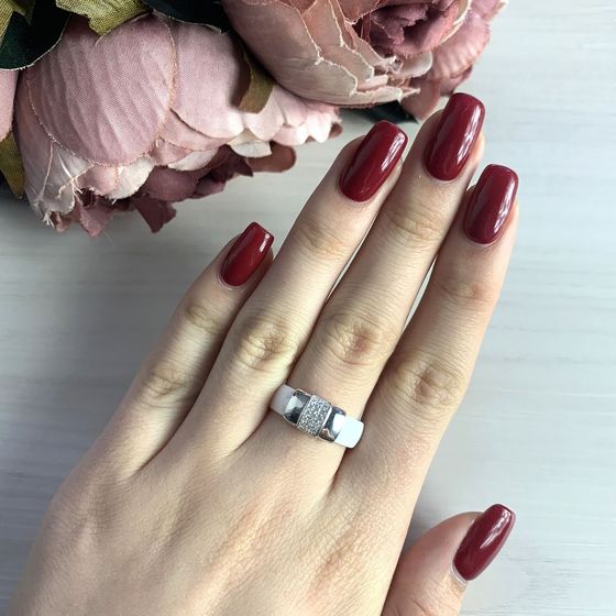 Серебряное кольцо с керамикой