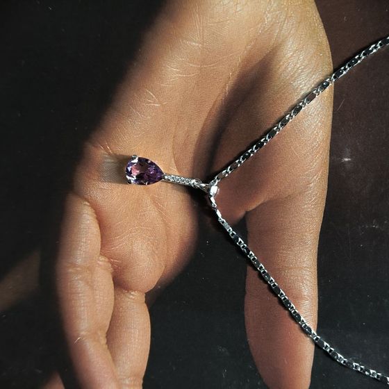 Серебряная подвеска с аметистом 1.81ct