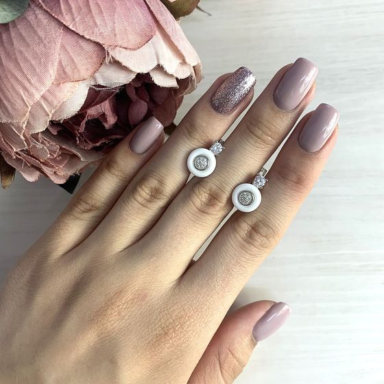 Серебряные серьги с керамикой