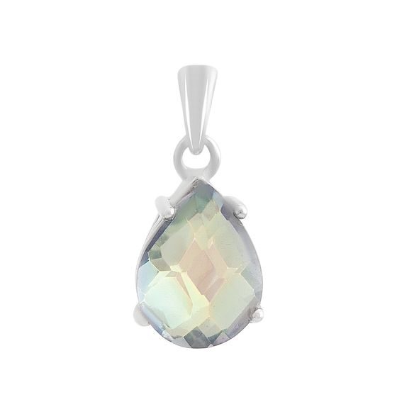 Серебряная подвеска с мистик топазом 3.175ct