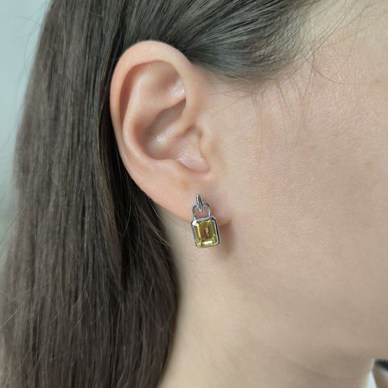 Серебряные серьги с цитрином nano 2.835ct