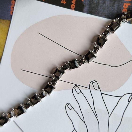 Серебряный браслет с раухтопазом (дымчатым кварцем) 11.23ct