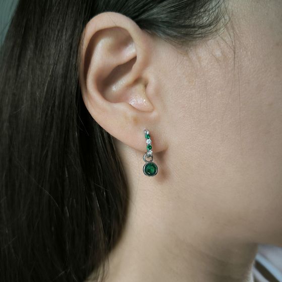 Серебряные серьги с фианитами