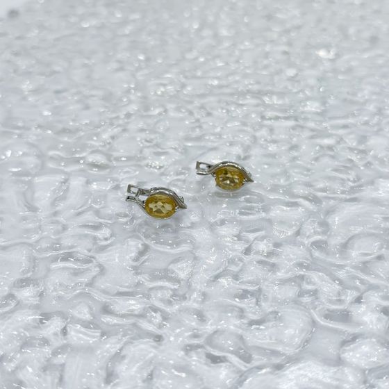 Серебряные серьги с цитрином nano 1.833ct