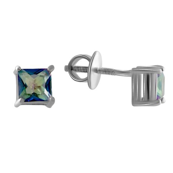 Серебряные серьги с мистик топазом 2.22ct