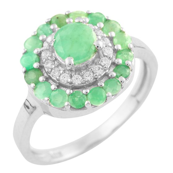 Серебряное кольцо с изумрудом 1.207ct