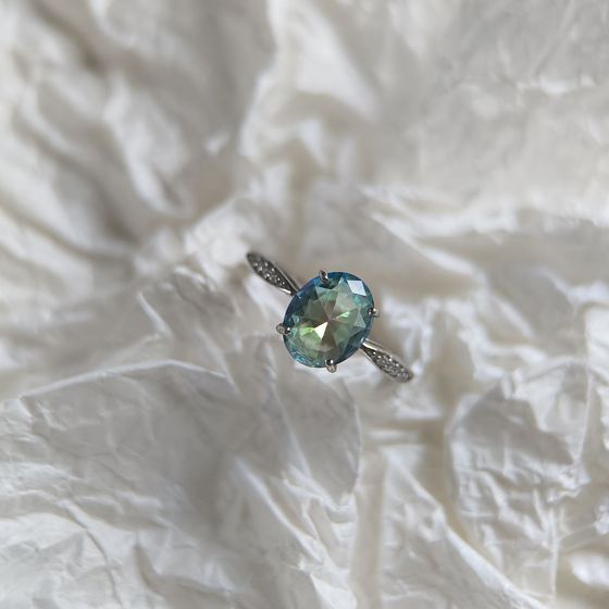 Серебряное кольцо с мистик топазом 1.823ct