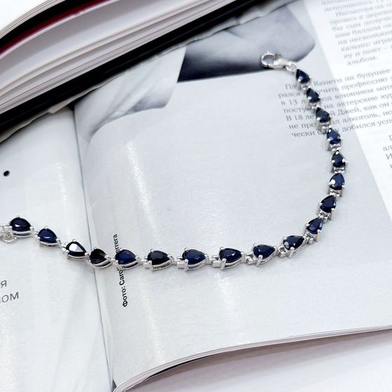Серебряный браслет с сапфиром 7.73ct