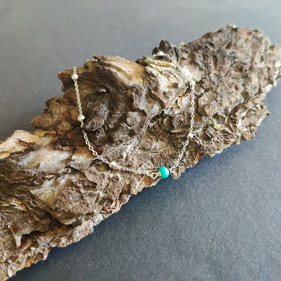 Серебряный браслет с бирюзой