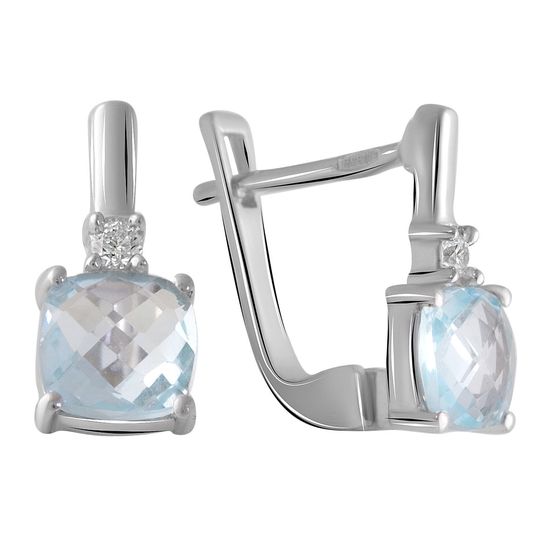 Серебряные серьги с топазом 2.541ct