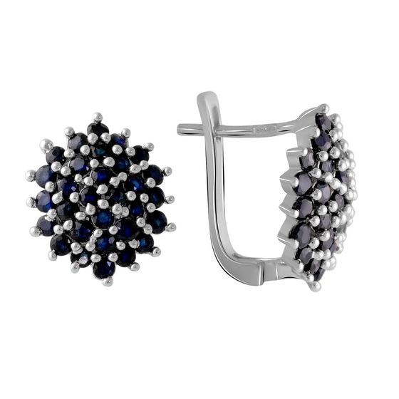 Серебряные серьги с сапфиром 2.88ct