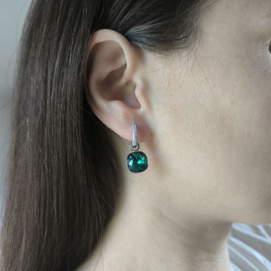 Серебряные серьги с фианитами