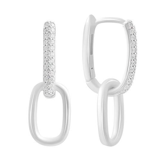 Серебряные серьги с фианитами