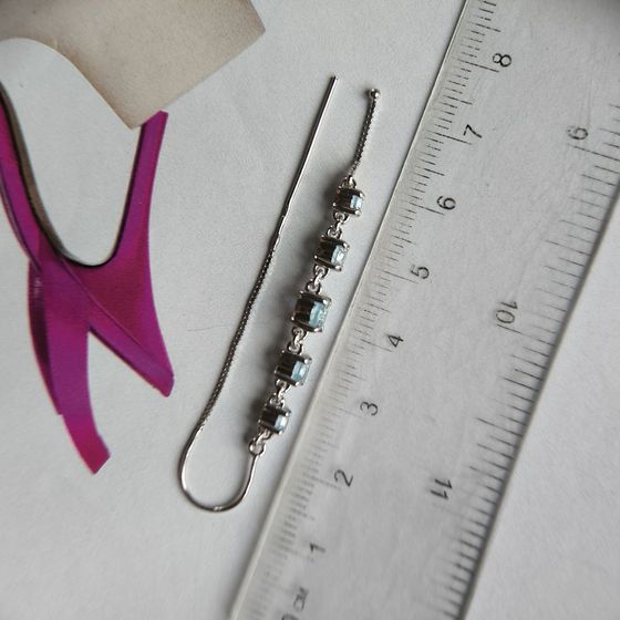 Серебряные серьги с топазом 3.109ct