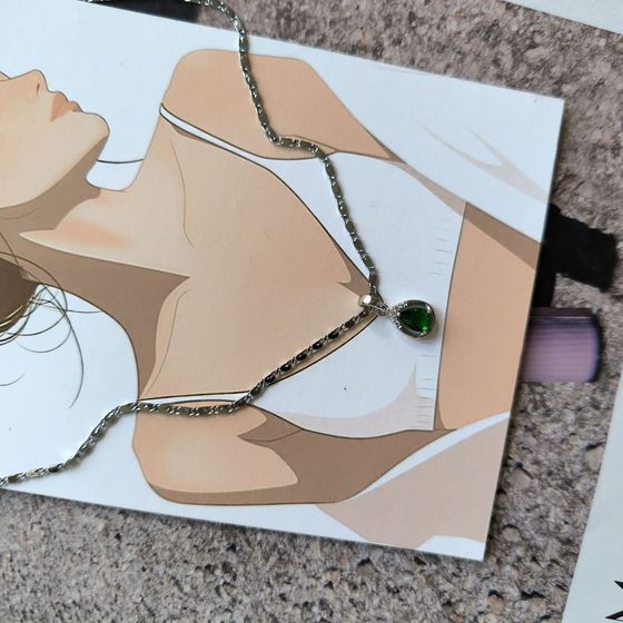 Серебряная подвеска с изумрудом nano 0.605ct