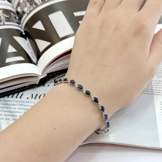 Серебряный браслет с сапфиром 7.73ct