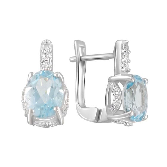 Серебряные серьги с топазом 4.525ct