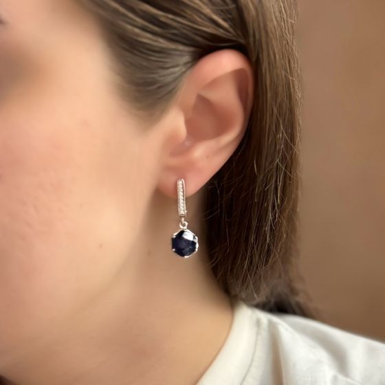 Серебряные серьги с сапфиром 8.185ct