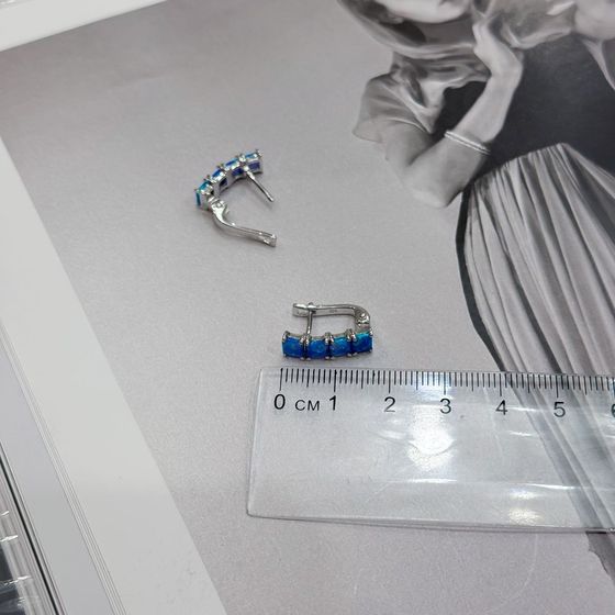 Серебряные серьги с опалом 1.216ct