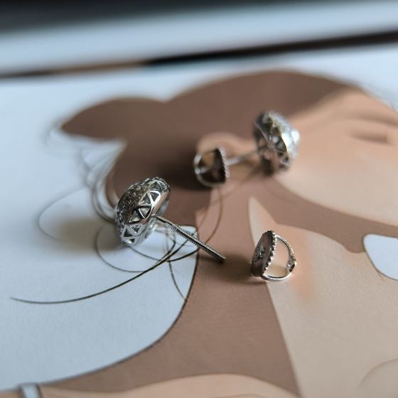 Серебряные серьги с фианитами